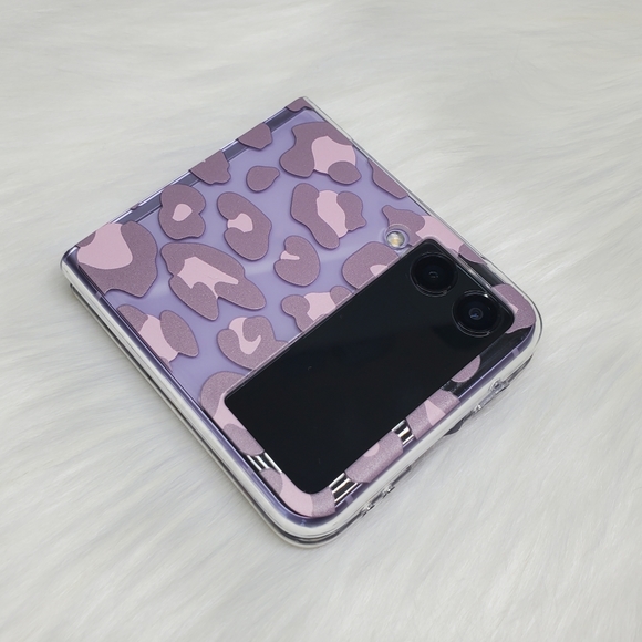 Samsung Galaxy Z Flip 3 Case Leopard Print Clear Case - Picture 5 of 7